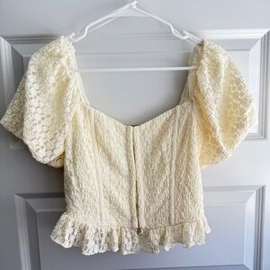 VICI Collection Puff Sleeve Corset Top – Sweetheart Neckline – Size M